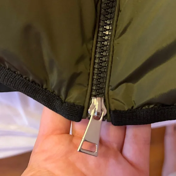 Moncler Green Sirli Hooded Zip Up Short Down Puffer Coat Jacket Size 3 Large - Picture 7 of 15